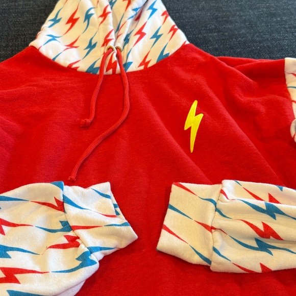 Aviator Nation Red Hoodie with Blue and White Lightning forth of July - Picture 4 of 7